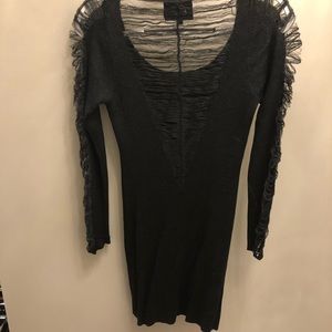 Sara Boo shimmer gunmetal destroyed dress